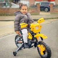 HOMCOM 6V Kids Child Electric Motorbike Ride on Motorcycle for 3-6 Years in Yellow