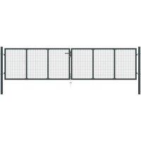 Berkfield Home Mesh Garden Gate Galvanised Steel 400x125 cm Grey