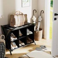 Huhote Sturdy Luggage Rack With 6 Cube Storage Shelves Black