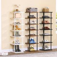 Huhote Compact 7 Tier Shoe Rack Organiser in White