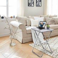 Huhote Folding Coffee Table Side Table End Table for Small Space Living Room in White
