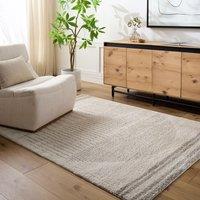 Livabliss Fossay Shag-Washable Beige Brown Green Grey Global High Pile Rug in Mid Grey | Size: 120 cm x 170 cm