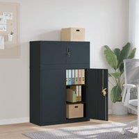 Berkfield Home File Cabinet Anthracite 90x40x130 cm Steel in Black | Size: 90 x 40 x 130 cm