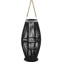Berkfield Home Hanging Candle Lantern Holder Bamboo Black 60 cm