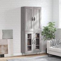 Berkfield Home Highboard Grey Sonoma 69.5x34x180 cm Engineered Wood