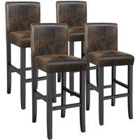 tectake Bar Stool Dover Antique Brown Set Of 4
