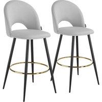 tectake Bar Stool Rachel Light Grey/Black Set Of 2