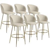 tectake Bar Stool Luana Cream/Gold Set Of 6