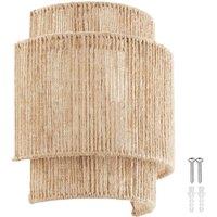 tectake Wall Light Lignea In 3 Tiers, Jute Fibre & Boho Chic Design in Natural