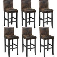 tectake Bar Stool Dover Antique Brown Set Of 6