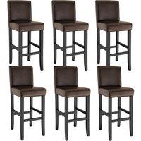 tectake Bar Stool Dover Brown Set Of 6