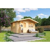 Lasita Maja Ltd Norderney 2-Log Cabin, Garden Room, Home Office - L444.6xW390xH256.5cm in Light Brown