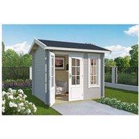 Lasita Maja Ltd Alex Mini-Log Cabin, Garden Room, Home Office - L290xW254.1xH245.1 cm in Light Grey