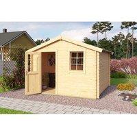 Lasita Maja Ltd Wels 3-Log Cabin, Garden Room, Home Office - L339.8xW320xH245.1 cm in Light Oak