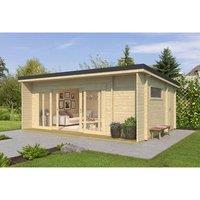 Lasita Maja Ltd Java-Log Cabin, Wooden Garden Room, Home Office - L648xW470xH245.1 cm in Brown