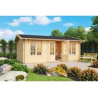 Lasita Maja Ltd Pembrokeshire 53-Log Cabin, Home Office - L540xW345.8xH239.4 cm in Brown