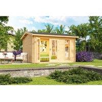 Lasita Maja Ltd Carlisle-Log Cabin, Garden Room, Home Office - L390xW350.8xH245.1 cm in Light Brown