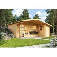 Lasita Maja Ltd Little Rock-Log Cabin, Home Office - L558.7xW480xH245.1 cm in Brown