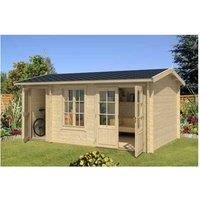 Lasita Maja Ltd Wrexham 2-Log Cabin, Garden Room, Home Office - L525xW350.8xH250.8 cm in Brown