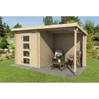 Lasita Maja Ltd Jelle 175 Plus-Log Cabin, Home Office - L390xW214.4xH210.9 cm in Brown