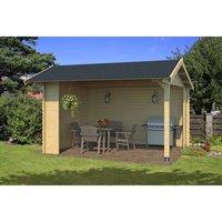 Lasita Maja Ltd Kirian 300-Log Cabin, Garden Room, Home Office - L420xW389.4xH273.6 cm in Light Brown
