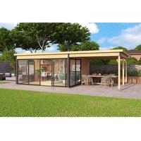 Lasita Maja Ltd Optional Extra - Domeo 5 extension for Log Cabin - H239.4 cm in Brown