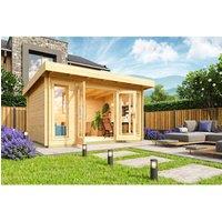 Lasita Maja Ltd Dorset 2-Log Cabin, Garden Room, Home Office - L430xW370xH239.4 cm in Brown