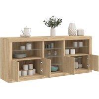 Berkfield Home Sideboard with LED Lights Sonoma Oak 181.5x37x67 cm in Brown