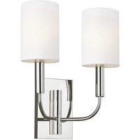 Netlighting Brianna 2 Light Wall Light Polished Nickel E14 in Grey