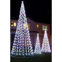 Groundlevel 8 Foot Outdoor Metal LED Christmas Tree in White