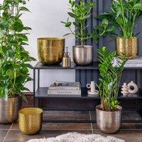 Ivyline Felix Hammered Metal Bronze Planter Set of 3