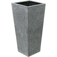 Primrose Poly Terrazzo Stone Black Tall Flared Outdoor Square Planter 91cm