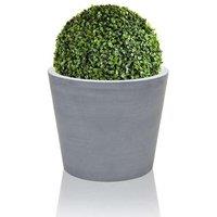 Primrose Polystone Grey Round Tapered Planter Outdoor Flower Pot 52 Litres 40cm