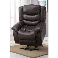 More4Homes Seattle Electric Single Motor Rise Recliner Bonded Leather Chair in Brown