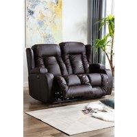 More4Homes Caesar 2 Seater Electric High Back Bonded Leather Recliner Sofa in Brown