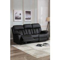More4Homes Chester 3 Seater Electric High Back Bonded Leather Recliner Sofa in Black