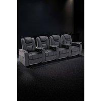 More4Homes Broadway 4 Seater Cinema Electric Recliner Chair USB LED Base w Tray in Black