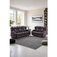 More4Homes Caesar Electric Recliner Bonded Leather 2+3 Seater Sofa Set in Brown