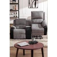 More4Homes Postana Single Motor Rise Recliner 2 Seater Cord Drinks Console Sofa in Grey