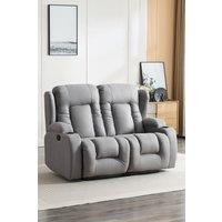 More4Homes Caesar 2 Seater Grey Technology Fabric Modern Manual Recliner Sofa