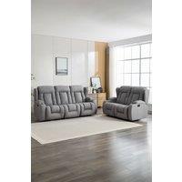 More4Homes Caesar 2+3 Seater Grey Technology Fabric Modern Manual Recliner Sofa Set