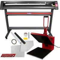 Monstershop Clam Heat Press 38 x 38cm & 1350mm Vinyl Cutter Bundle | Size: 38 x 38 cm