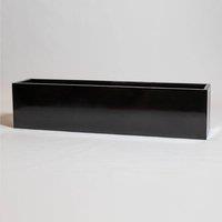 Primrose Black Gloss Polystone Rectangular Trough Patio Planter 150cm