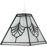 Happy Homewares Traditional Clear Glass Tiffany Pendant Light Shade with Floral Panels