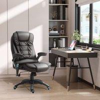 HOMCOM Heated Vibrating Massage Office Chair with Reclining Function in Brown