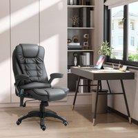 HOMCOM Heated Vibrating Massage Office Chair with Reclining Function in Black