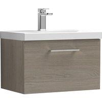 Balterley Bathroom Wall Hung 2 Soft Close Drawer Vanity Unit, Satin Green, 610mm in Brown