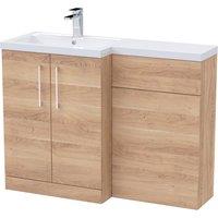 Balterley Bathroom Vanity Basin & WC Unit Left Hand Bleached Cuneo Oak 1100mm in Brown