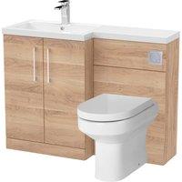 Balterley Floor Standing Vanity, WC Unit, Pan, Seat & Cistern - Bleached Oak in Brown