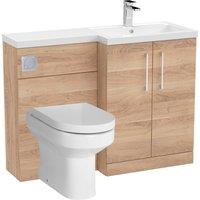 Balterley Floor Standing Vanity, WC Unit, Pan, Seat & Cistern - Bleached Oak in Brown